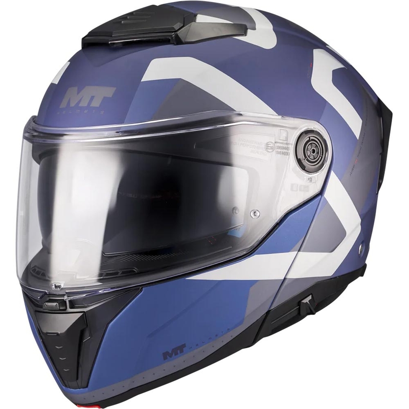 Výklopná helma na motorku MT Atom 2 SV Dexter C2 matná modro-šedá