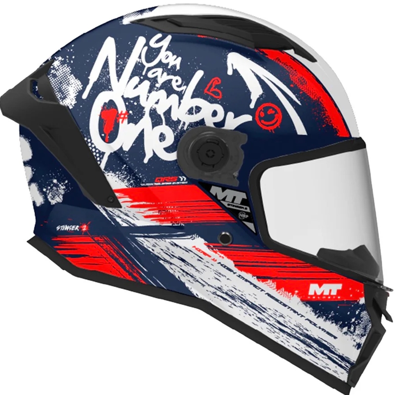 Dětská integrální helma na motorku MT Stinger 2 Rocket C17 modro-červeno-bílá