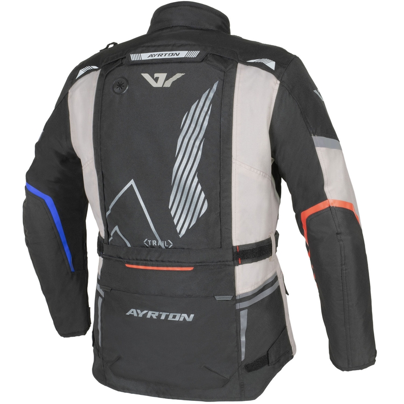Bunda na motorku Ayrton Trail bílo-černo-červeno-modro-šedá