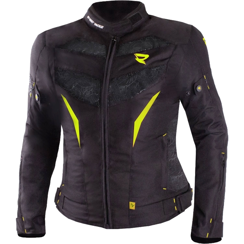 Dámská bunda na motorku Street Racer Rose černo-fluo žlutá