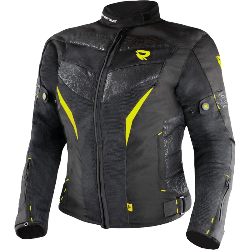 Dámská bunda na motorku Street Racer Rose Air černo-fluo žlutá