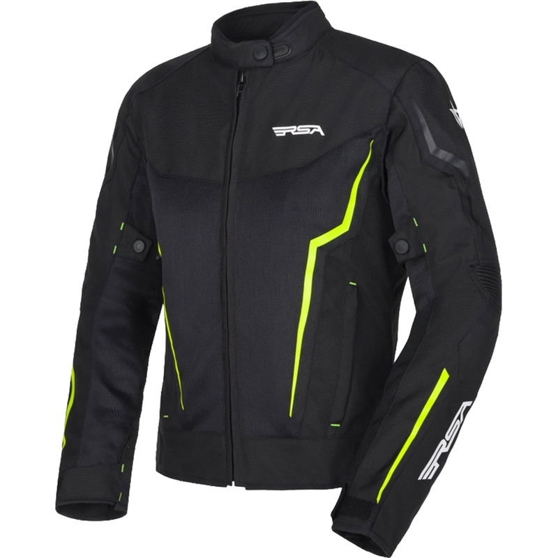 Dámská bunda na motorku RSA Bolt černo-bílo-fluo žlutá