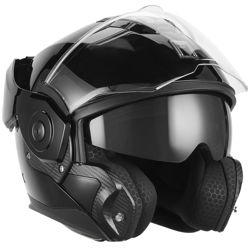 Výklopná helma na motorku NOX PREMIUM Spinner černá