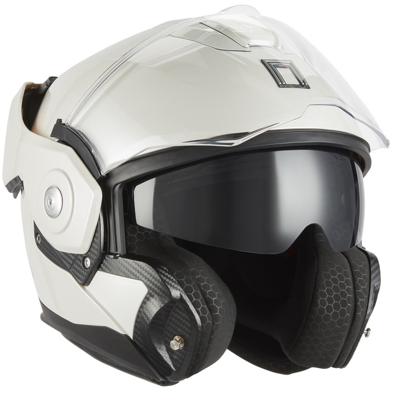 Výklopná helma na motorku NOX PREMIUM Spinner bílá