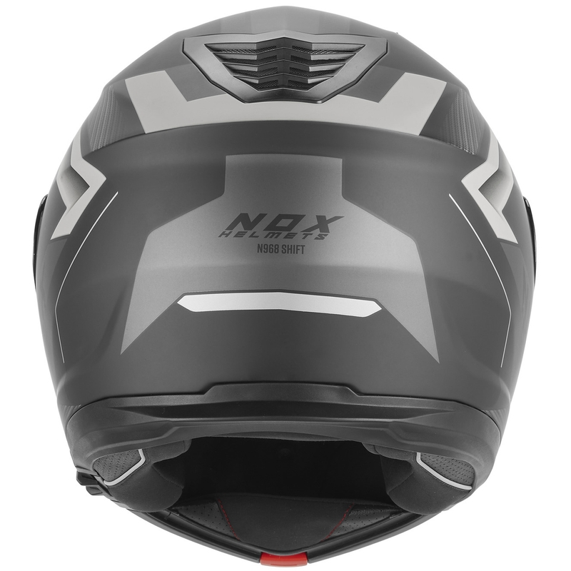 Výklopná helma na motorku NOX N968 Shift matná černo-stříbrná