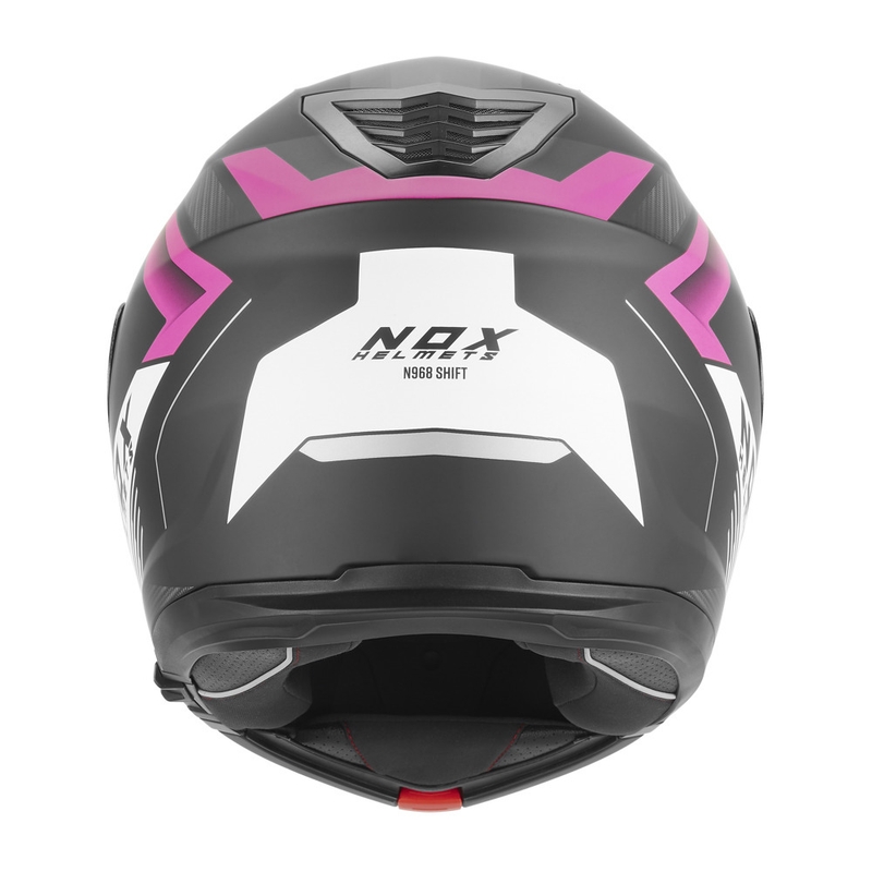 Výklopná helma na motorku NOX N968 Shift matná černo-bílo-růžová