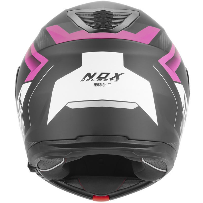 Výklopná helma na motorku NOX N968 Shift matná černo-bílo-růžová