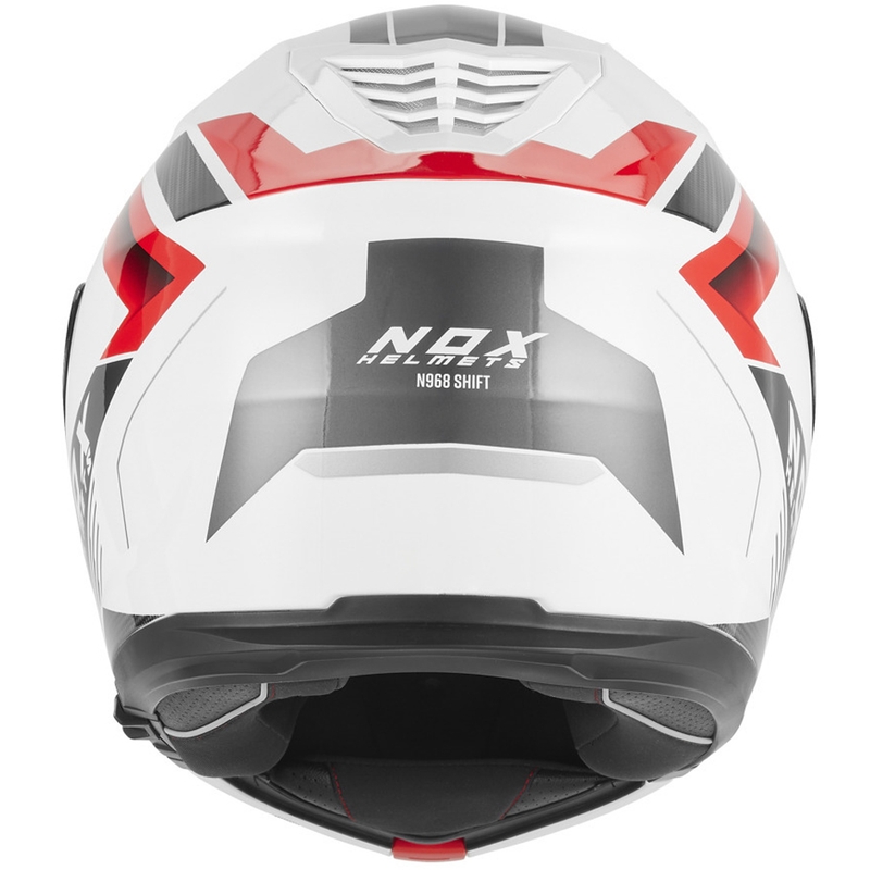 Výklopná helma na motorku NOX N968 Shift bílo-červená