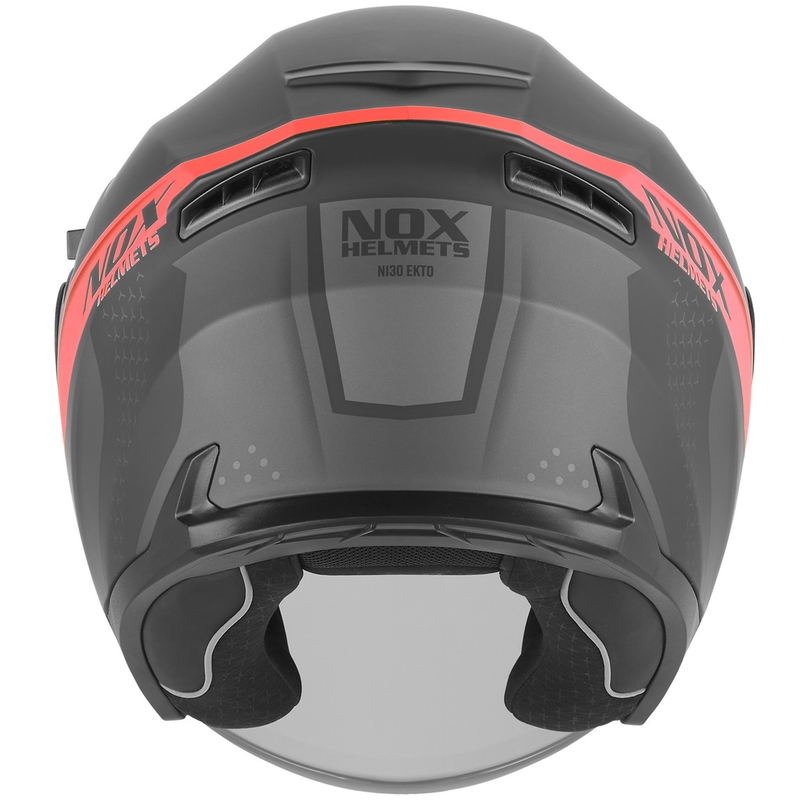 Otevřená helma na motorku NOX N130 EKTO matná černo-červená