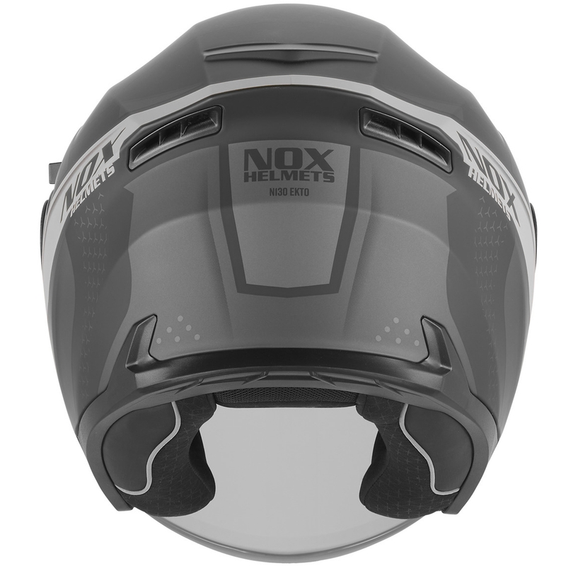 Otevřená helma na motorku NOX N130 EKTO matná černo-stříbrná