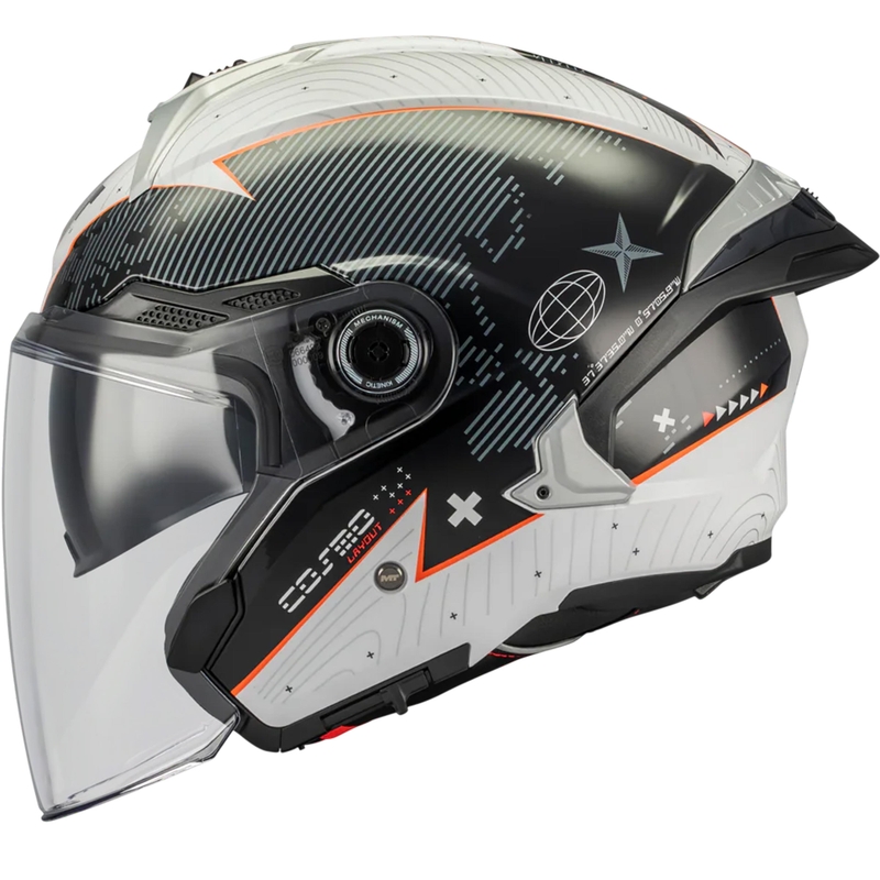 Otevřená helma na motorku MT Cosmo SV Layout A1 černo-šedá