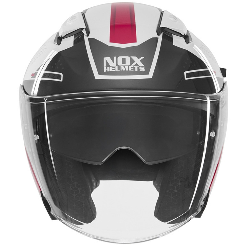 Otevřená helma na motorku NOX N130 EKTO bílo-růžová