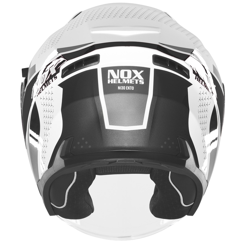Otevřená helma na motorku NOX N130 EKTO bílo-černá