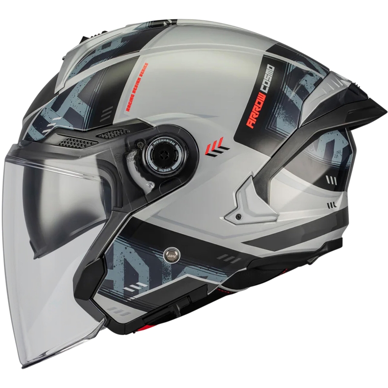 Otevřená helma na motorku MT Cosmo SV Arrow C2 šedo-černá