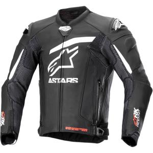 Kožená bunda na motorku Alpinestars GP Plus R 4 Rideknit černo-bílá