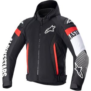 Bunda na motorku Alpinestars Zaca Air Waterproof černo-bílo-fluo červená