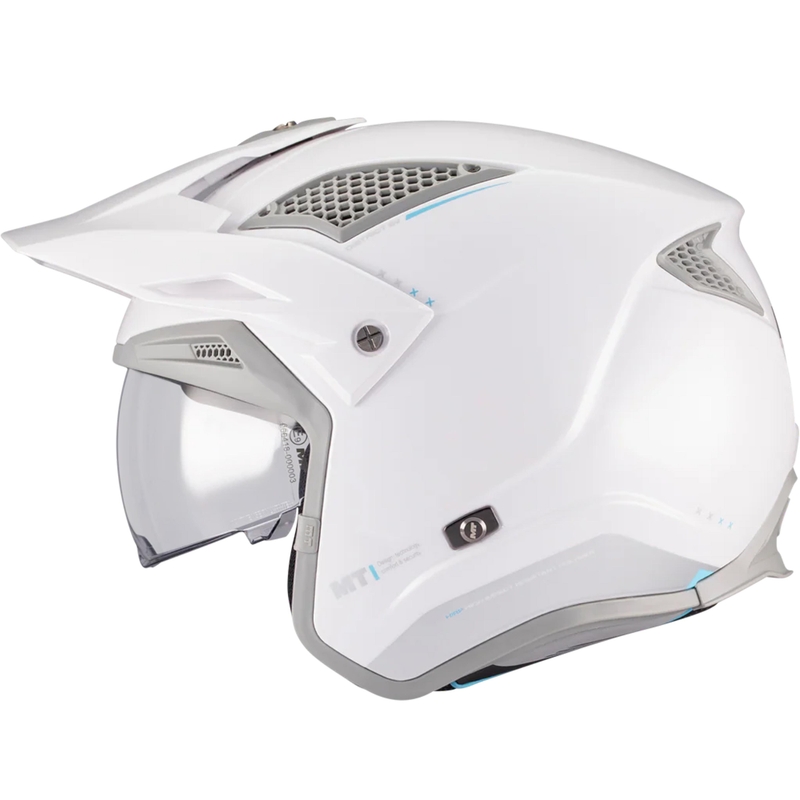 Otevřená trialová helma na motorku MT District SV S Soul A2 bílo-šedá