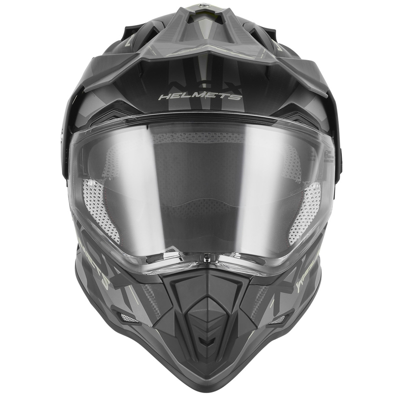 Enduro helma na motorku NOX N312 Track matná černo-stříbrná