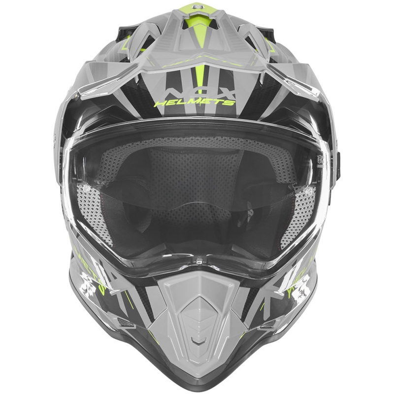Enduro helma na motorku NOX N312 Track šedo-fluo žlutá