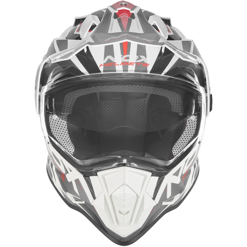 Enduro helma na motorku NOX N312 Track bílo-červená