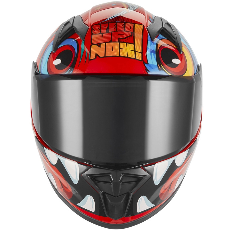 Dětská integrální helma na motorku NOX N731 Scrappy červeno-vícebarevná