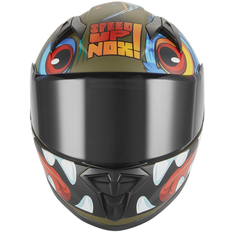 Dětská integrální helma na motorku NOX N731 Scrappy khaki-vícebarevné