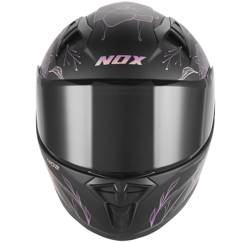 Dětská integrální helma na motorku NOX N731 Spring matná černo-růžová