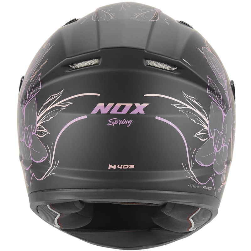 Dětská integrální helma na motorku NOX N731 Spring matná černo-růžová