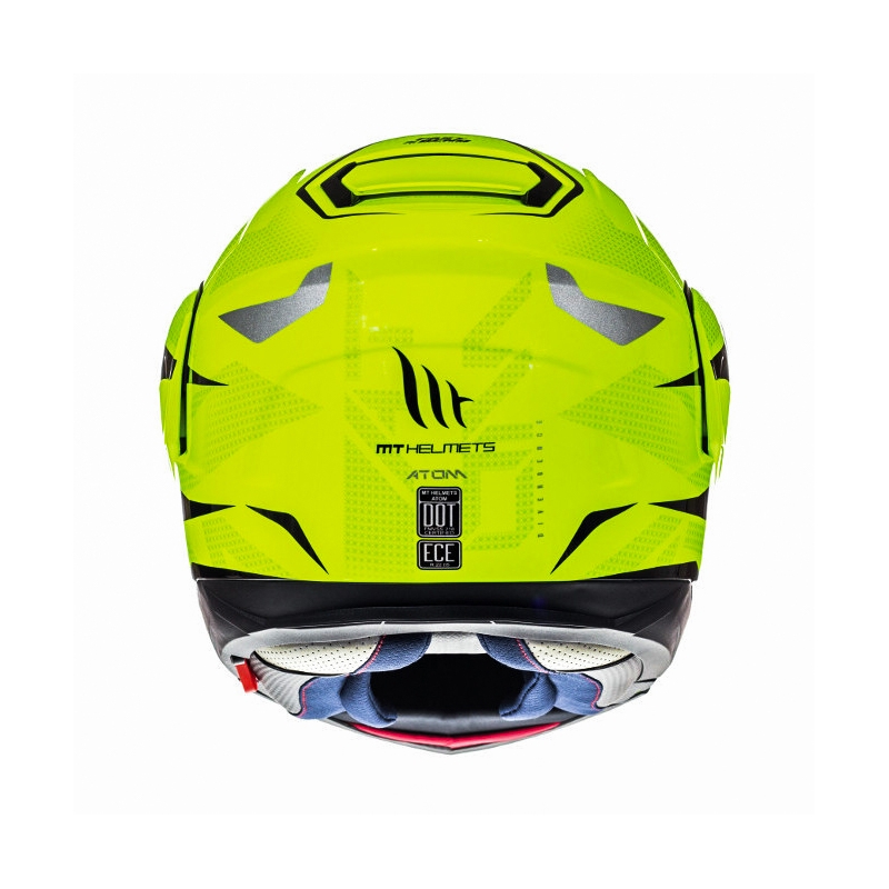 Vyklápěcí přilba na motorku MT Atom Divergence fluo žlutá  - II. jakost