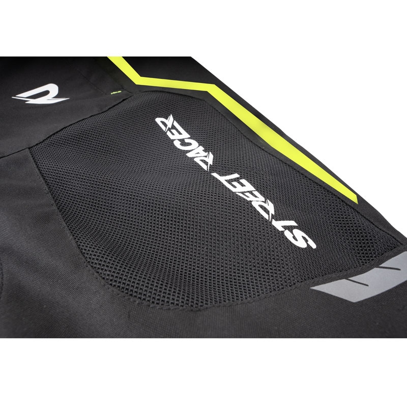 Kalhoty na motorku Street Racer Flex Air černo-fluo žluté - II. jakost