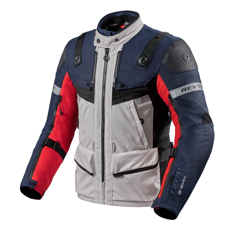 Bunda na motorku Revit Defender 3 GTX červeno-modrá - II. jakost
