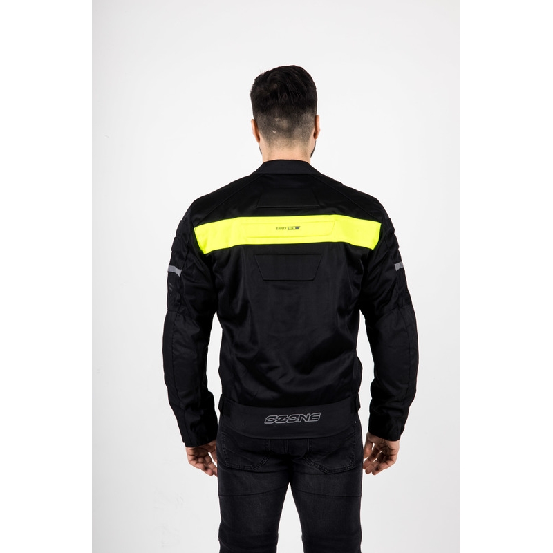 Bunda na motorku Ozone Dart černo-fluo žlutá - II. jakost