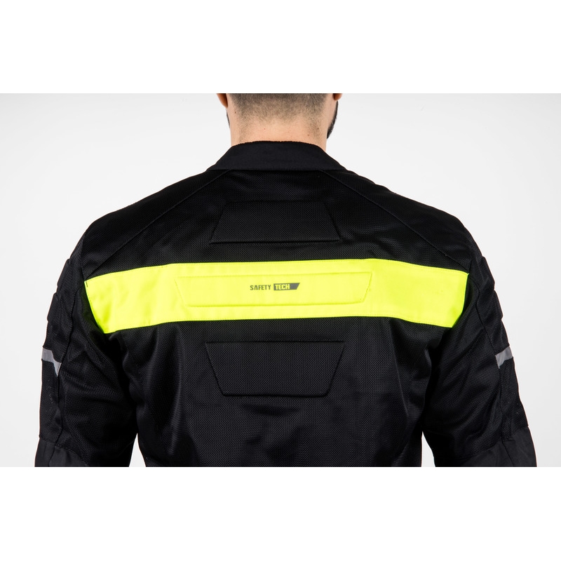 Bunda na motorku Ozone Dart černo-fluo žlutá - II. jakost