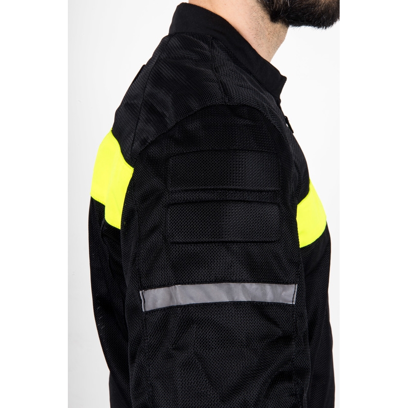 Bunda na motorku Ozone Dart černo-fluo žlutá - II. jakost