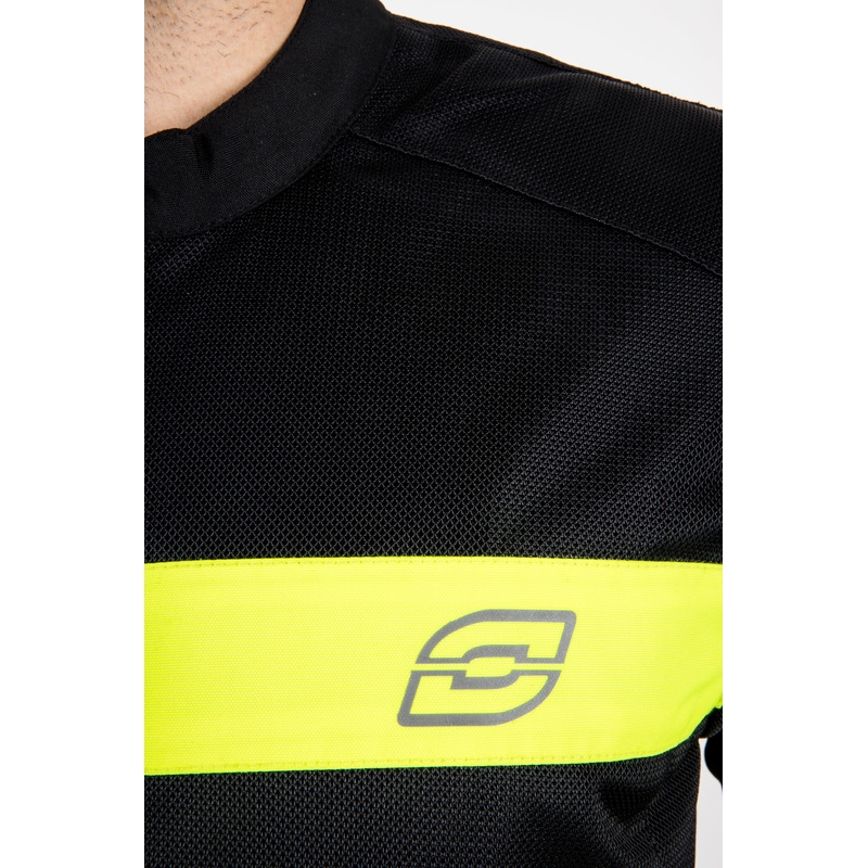 Bunda na motorku Ozone Dart černo-fluo žlutá - II. jakost