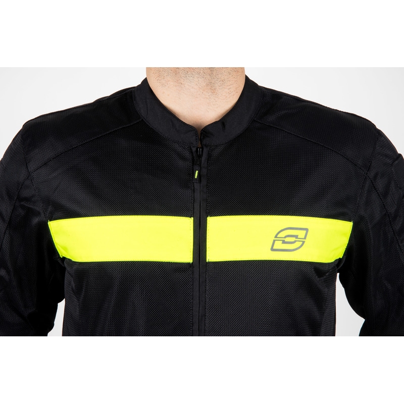 Bunda na motorku Ozone Dart černo-fluo žlutá - II. jakost