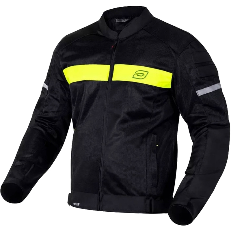 Bunda na motorku Ozone Dart černo-fluo žlutá - II. jakost