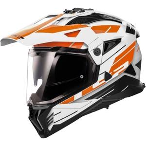 Enduro helma na motorku LS2 MX702 PIONEER II NAMIB bílo-oranžová