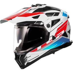 Enduro helma na motorku LS2 MX702 PIONEER II NAMIB bílo-modro-červená
