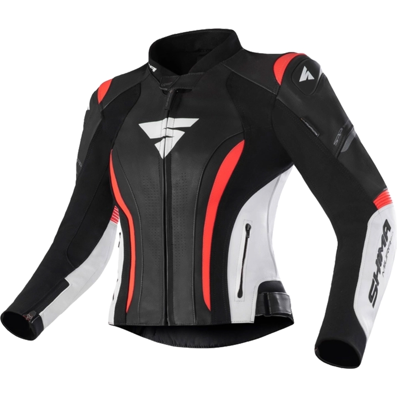 Dámská bunda na motorku Shima Miura 2.0 černo-bílo-fluo červená
