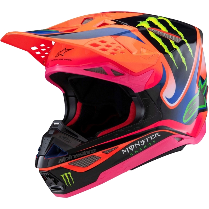 Motokrosová helma Alpinestars Supertech S-M10 edice HAIDEN DEEGAN fluo oranžovo-fialovo-růžovo-zelená