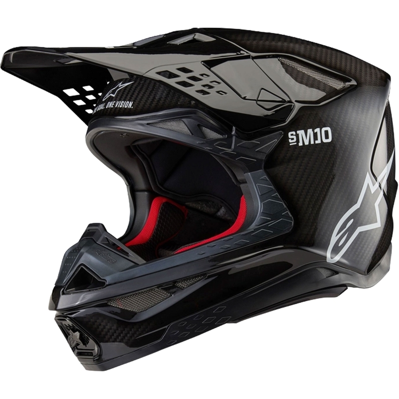 Motokrosová helma Alpinestars Supertech S-M10 Solid lesklý karbon
