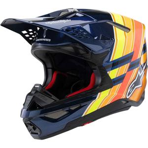 Motokrosová přilba Alpinestars Supertech S-M10 edice TROY LEE DESIGNS perleť modro-fluo oranžovo- žluto-červená