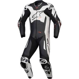 Jednodílná kožená kombinéza Alpinestars GP Plus V4 Sprint, Tech-air kompatibilní černo-bílo-červená fluo