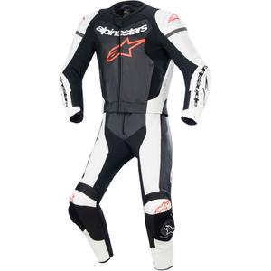 Kožená dvoudílná kombinéza Alpinestars GP Force Lurv bílo-černo-fluo červená