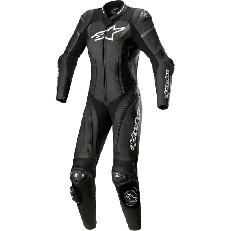 Dámská jednodílná kožená kombinéza na motorku Alpinestars STELLA GP PLUS 2 černo-bílo-metalická šedá