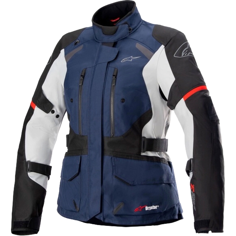 Dámská bunda na motorku Alpinestars Stella Andes Drystar tmavě modro-černo-světle šedo-červená