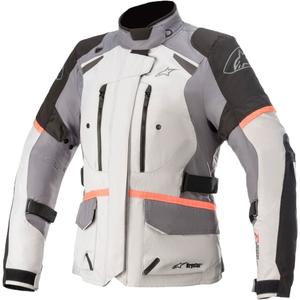 Dámská bunda na motorku Alpinestars Stella Andes Drystar šedo-černo-fluo růžová