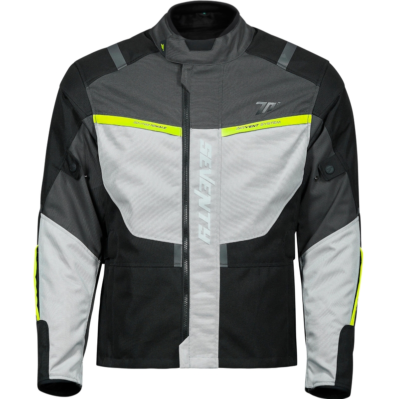Dámská bunda na motorku Seventy Degrees SD-JT85 Tonale černo-šedo-fluo žlutá