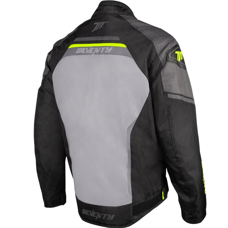 Bunda na motorku Seventy Degrees SD-JR65 Piston černo-šedo-fluo žlutá
